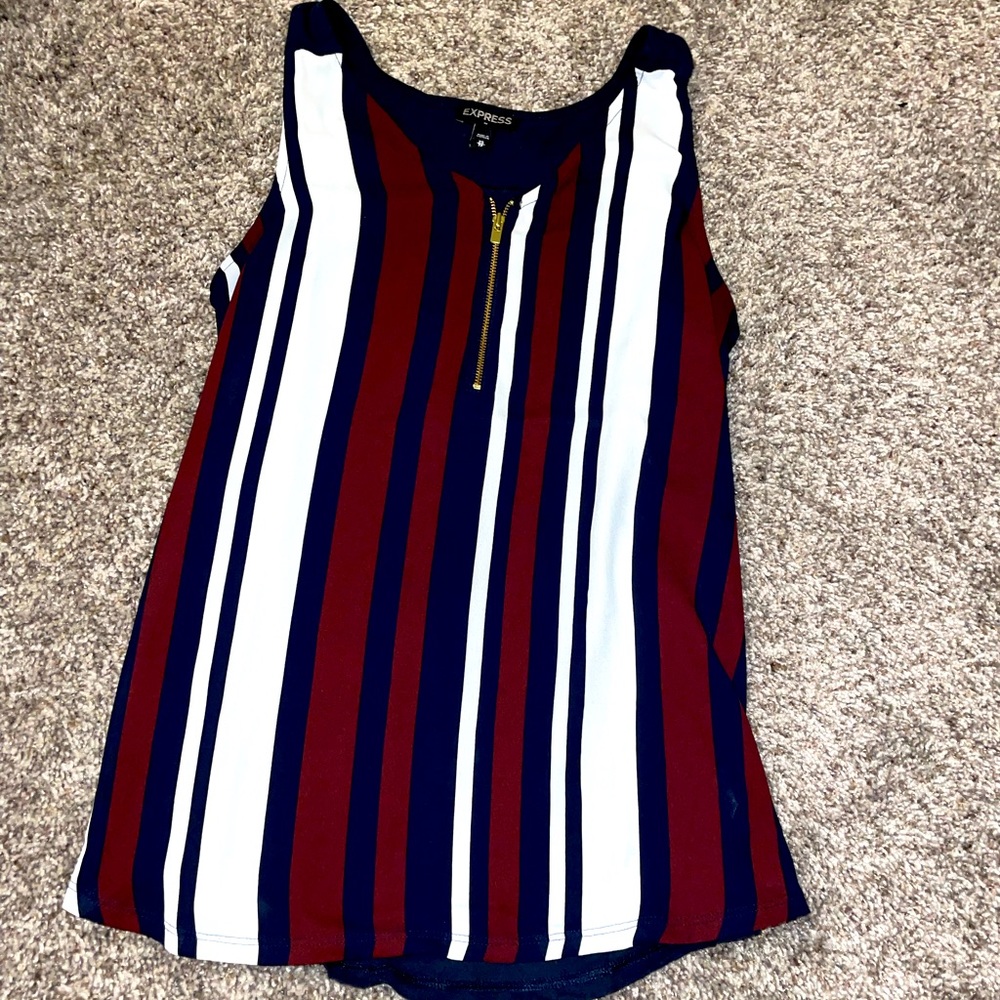Navy and maroon express tank